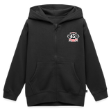 Kids Premium Organic Zip Hoodie Flag Krav Maga & BJJ - black